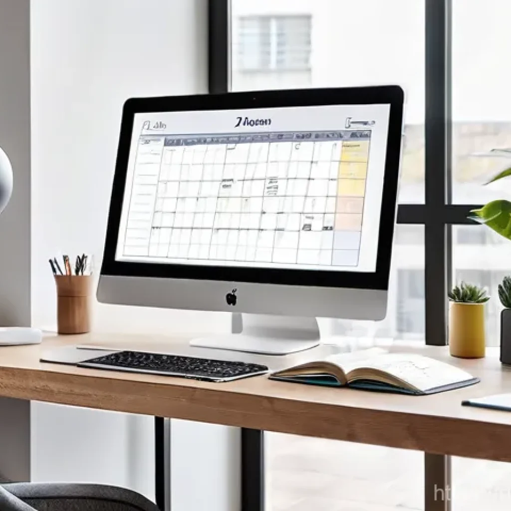 효율적인 시간 관리로 방송 품질 향상하기 - **Prompt:** A modern, clean, and highly organized home office bathed in soft, natural daylight. A pe...
